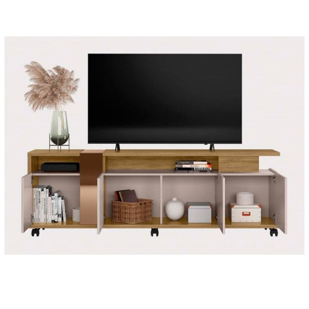 MEUBLE TELE CRISTAL HONEY/CACAO MT-85302