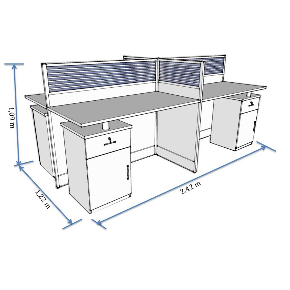 La Station De Travail 4 Postes ST-D6301