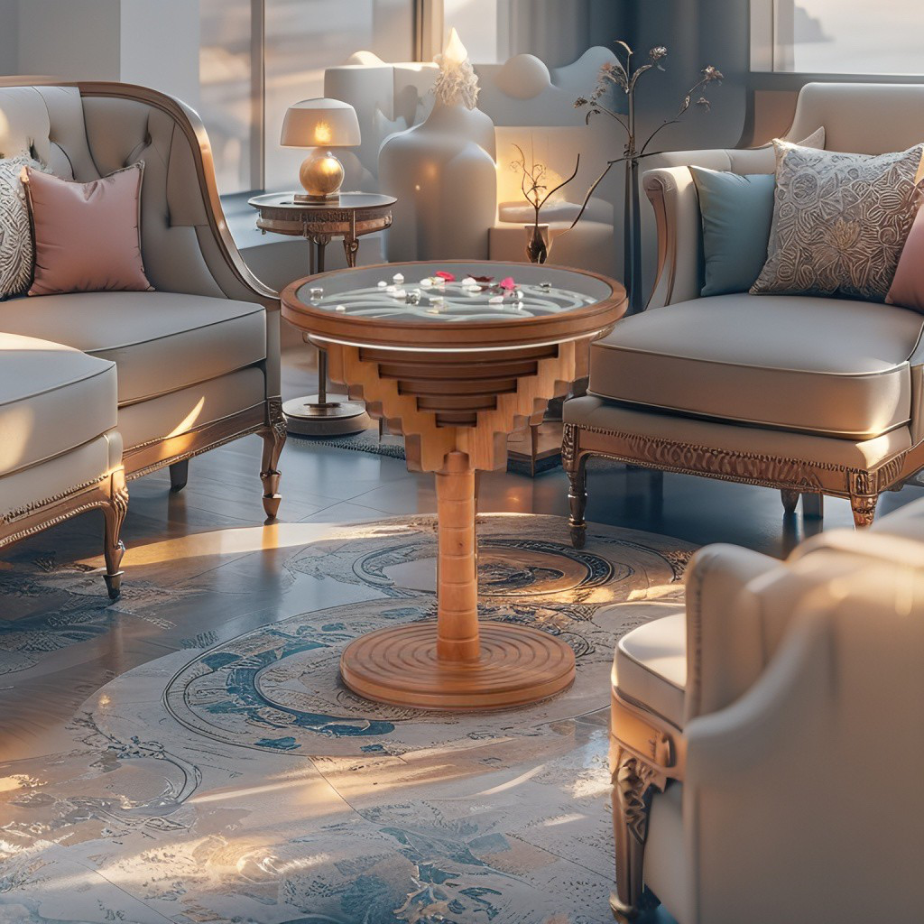 Gueridon Circulaire de Coin G-356