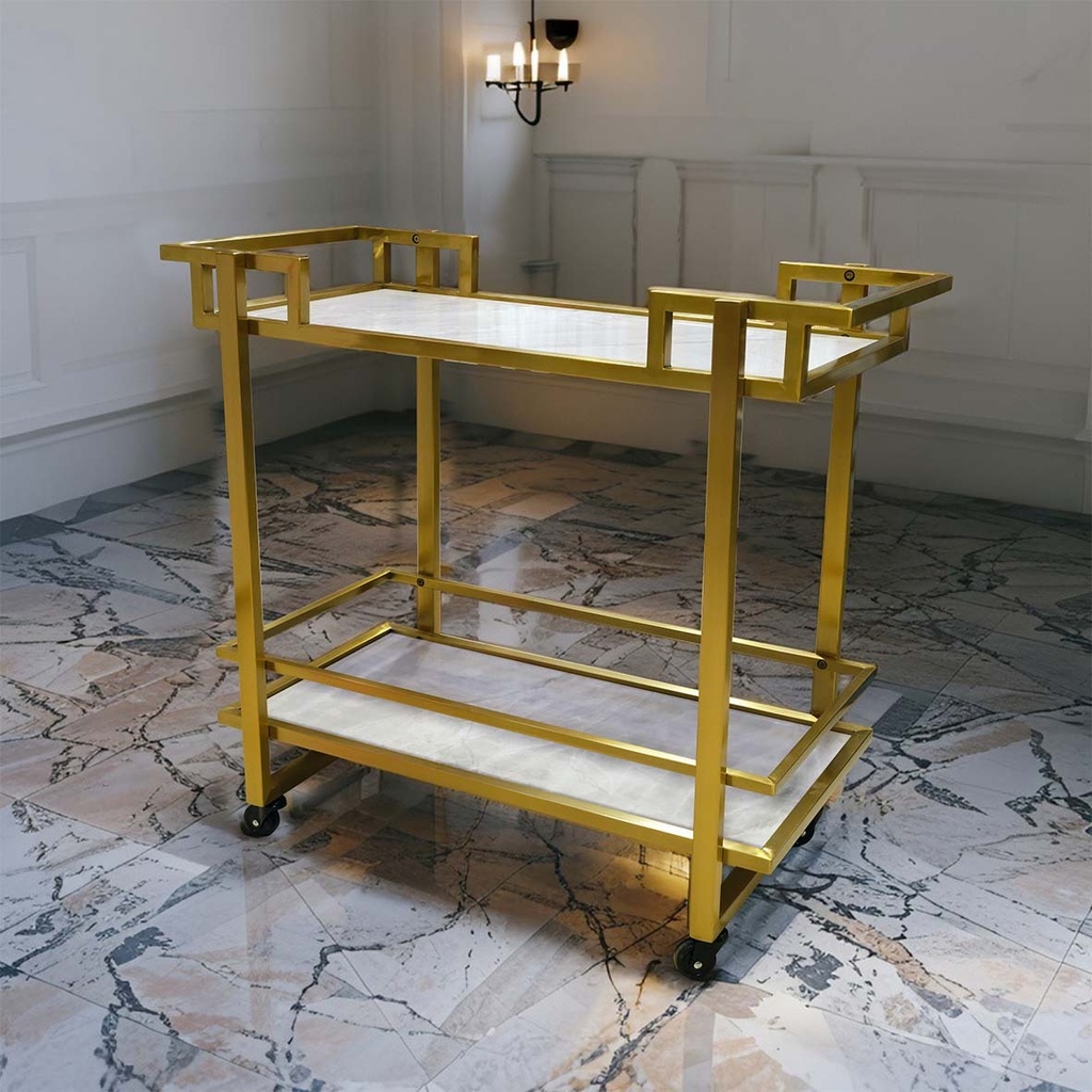 CHARIOT MARBREE EN OR CHA-001