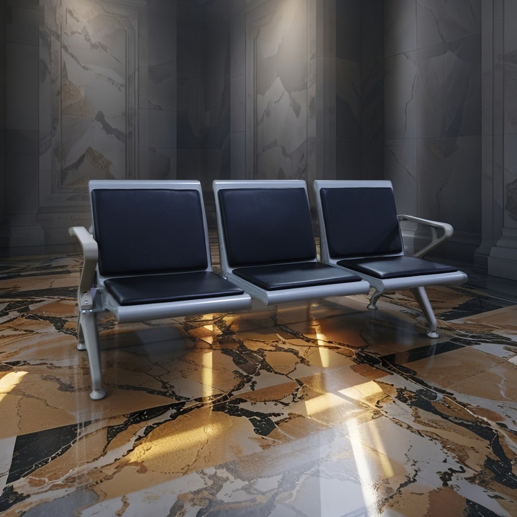 BANC D'ATTENTE 3 PLACES AVEC MOUSSE CV-G03